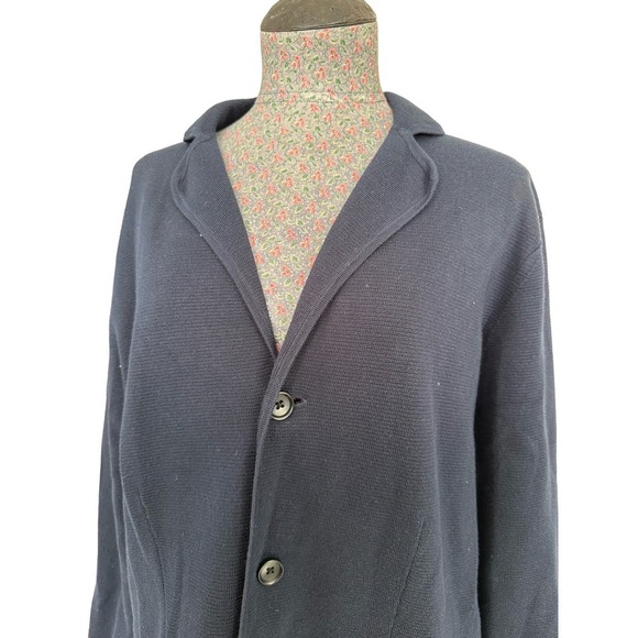 Uniqlo Navy Blue Cotton Blend 3 Button Cardigan Sweater Size Medium - Picture 6 of 6
